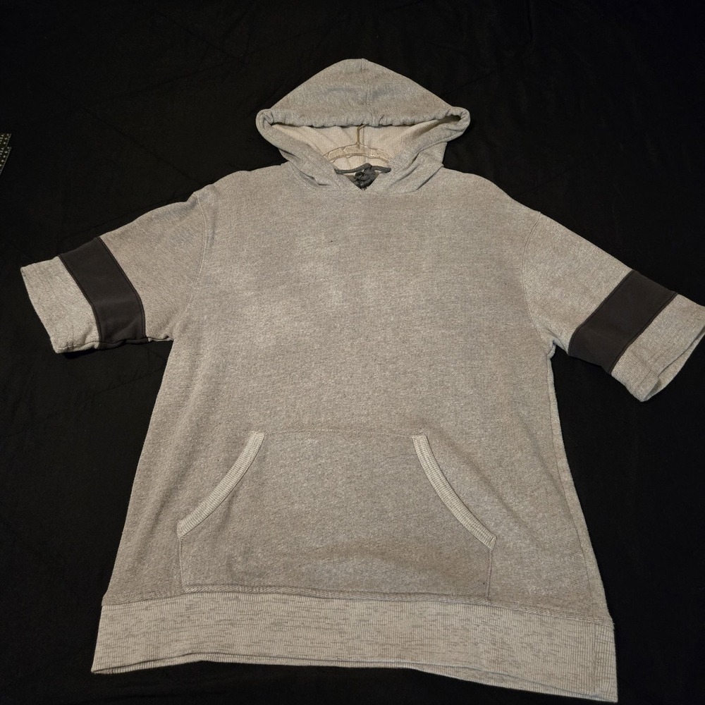 Alternative Hoodie Mens Medium Gray Short Sleeve Pullover ORGANIC COTTON PERU‎